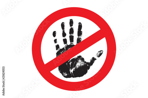 Hand stop sign
