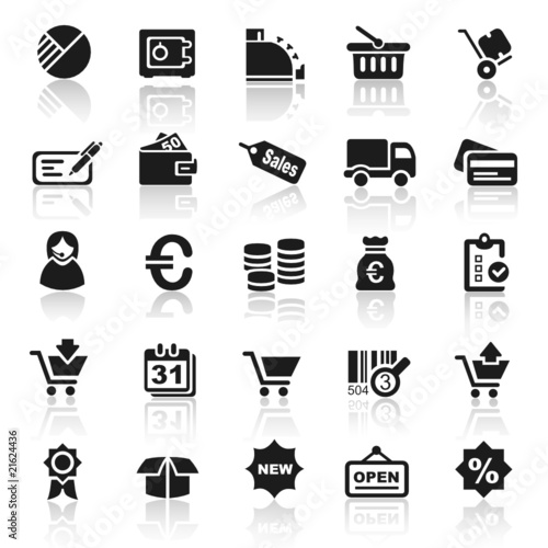 set 4 -business - finances icons - black series