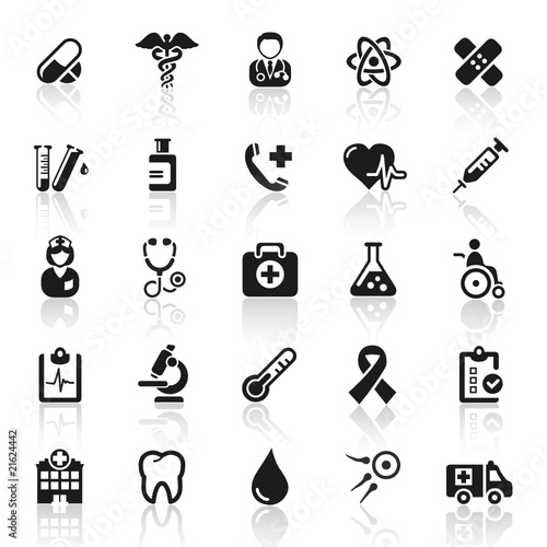 set 8 - medicine icons - black series