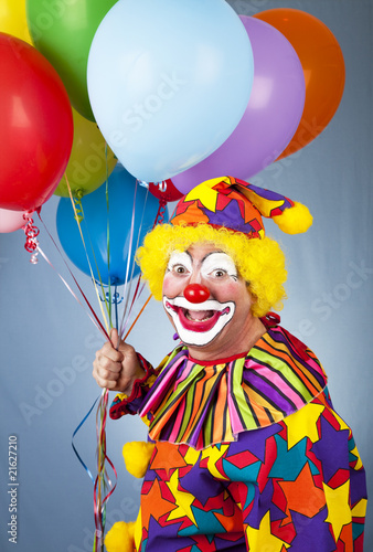 Happy Clown With Balloons
