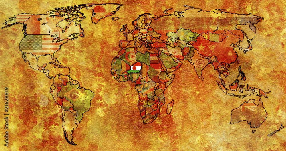 Fototapeta premium niger on world map