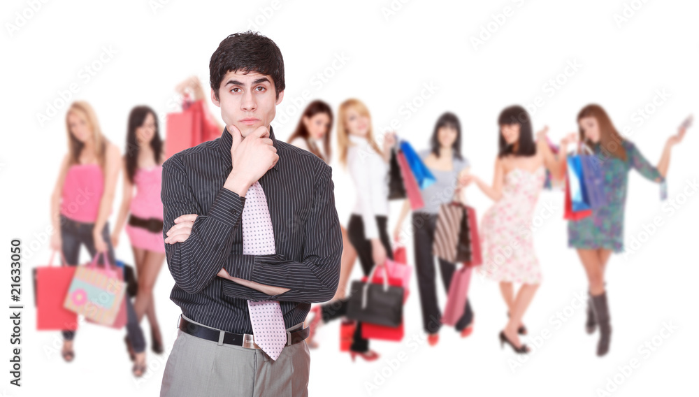 Portrait of a salesman in the shopping mall