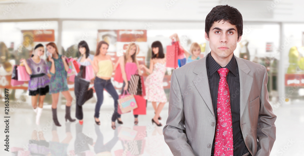 Portrait of a salesman in the shopping mall Portrait of a salesman in the shopping mall