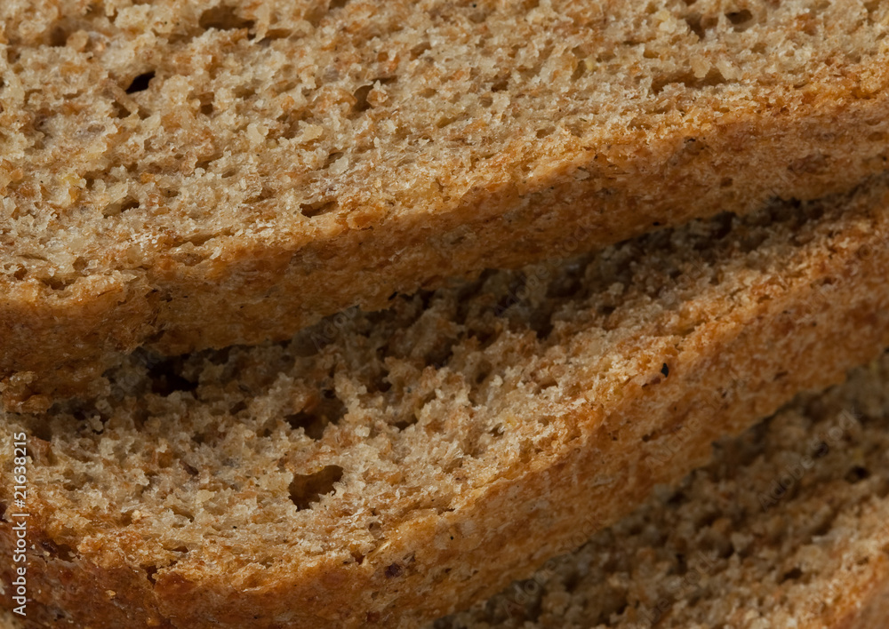 Sliced homemade brown bread with cereals