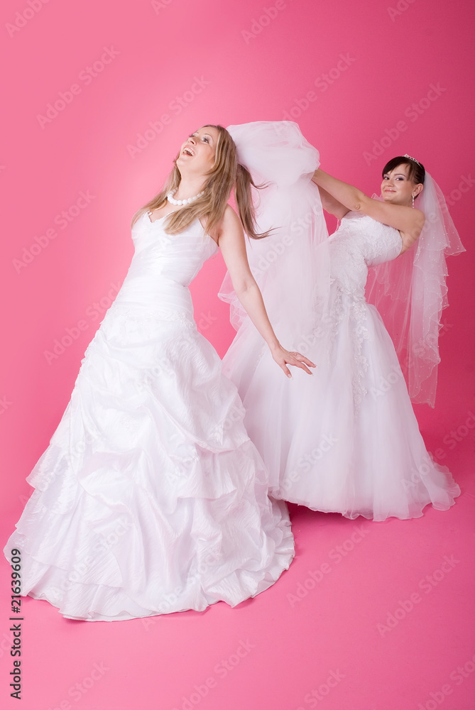 Two brides fight and shout at each other