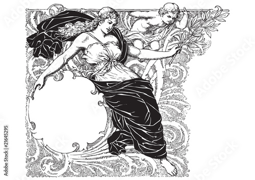antique frame engraving (vector)