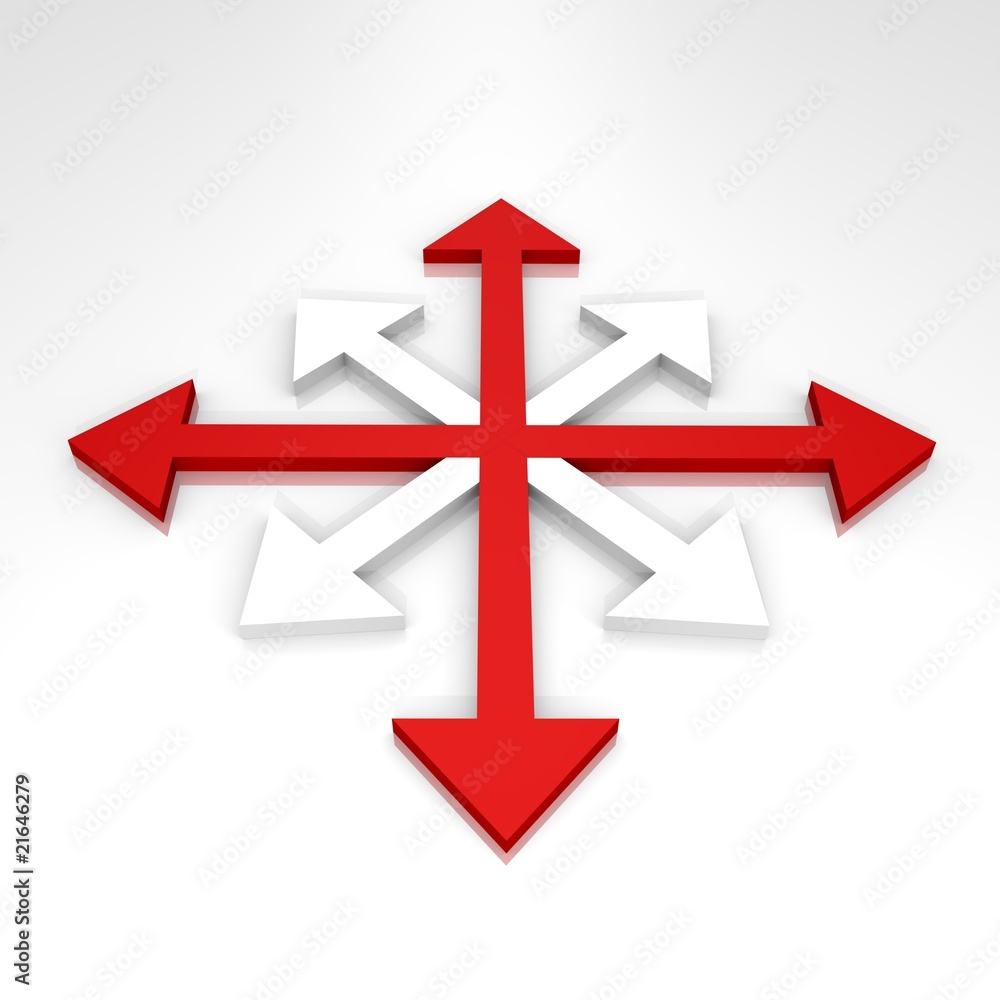 Abstract arrows to all directions - a 3d image Abstract arrows to all directions - a 3d image