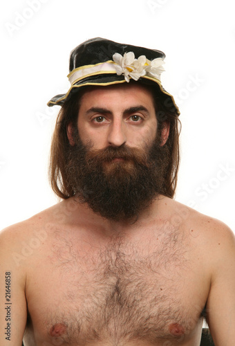 homme nu avec chapeau photo