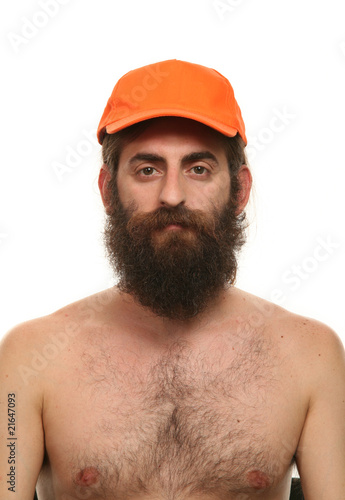 portrait d'un homme à torse nu avec chapeau photo