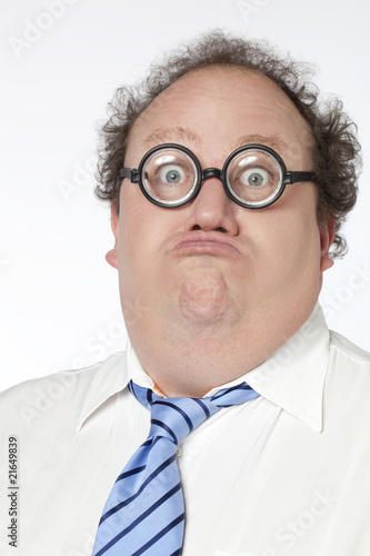 Schilderij op canvas homme d'affaire râleur ridicule