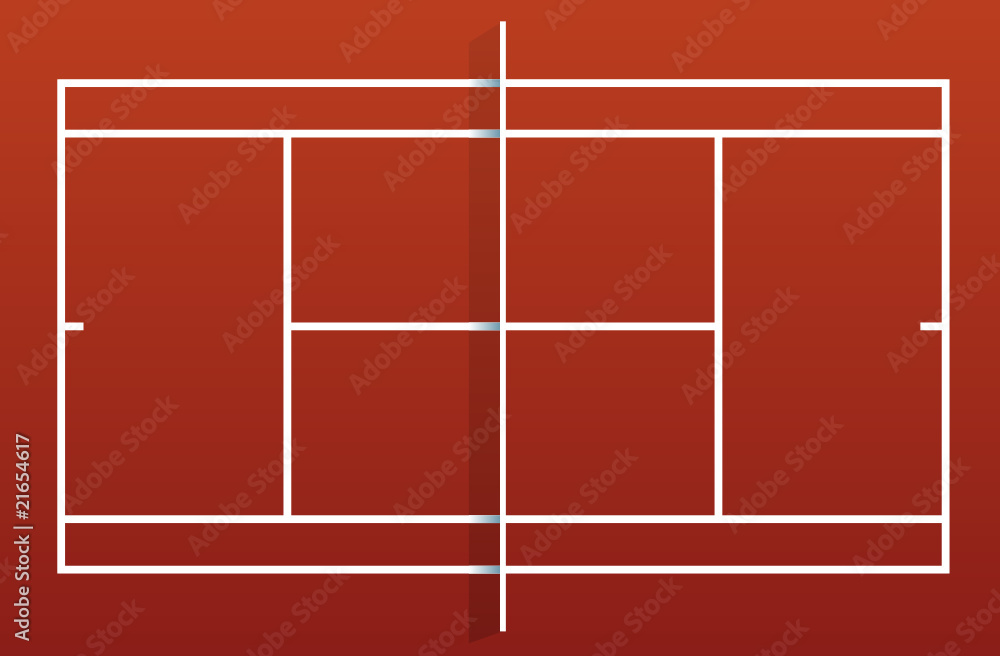 Terrain de tennis - terre battue Stock Vector | Adobe Stock
