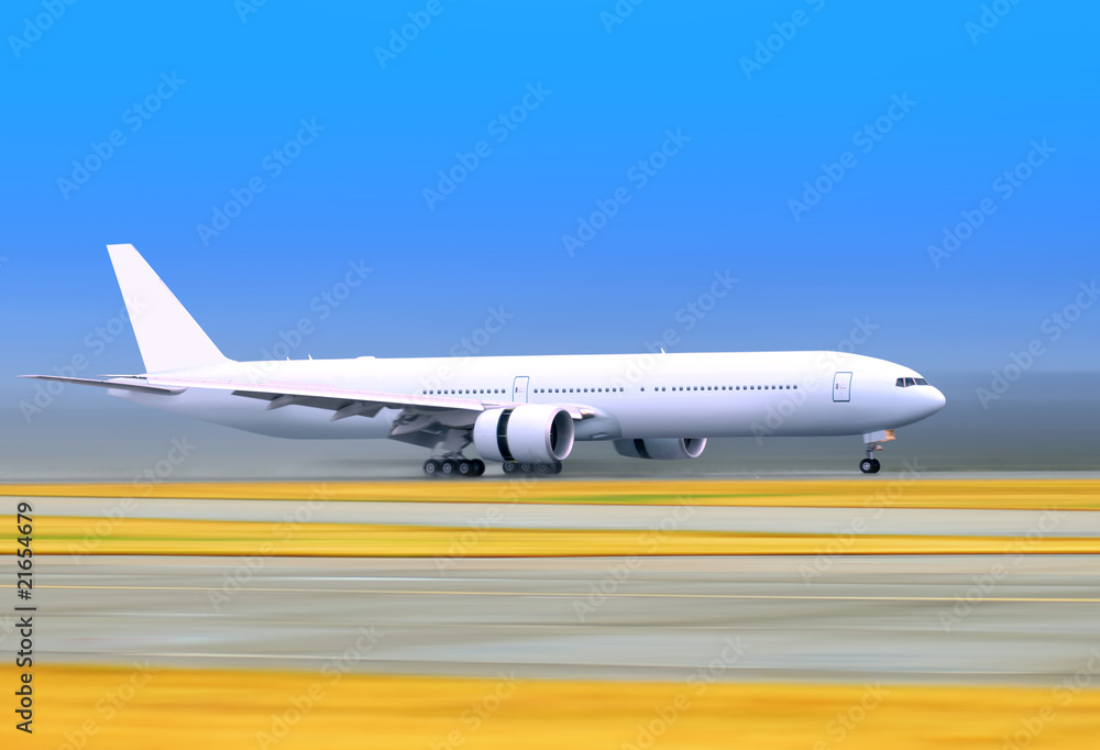 Fototapeta premium plane on a runway