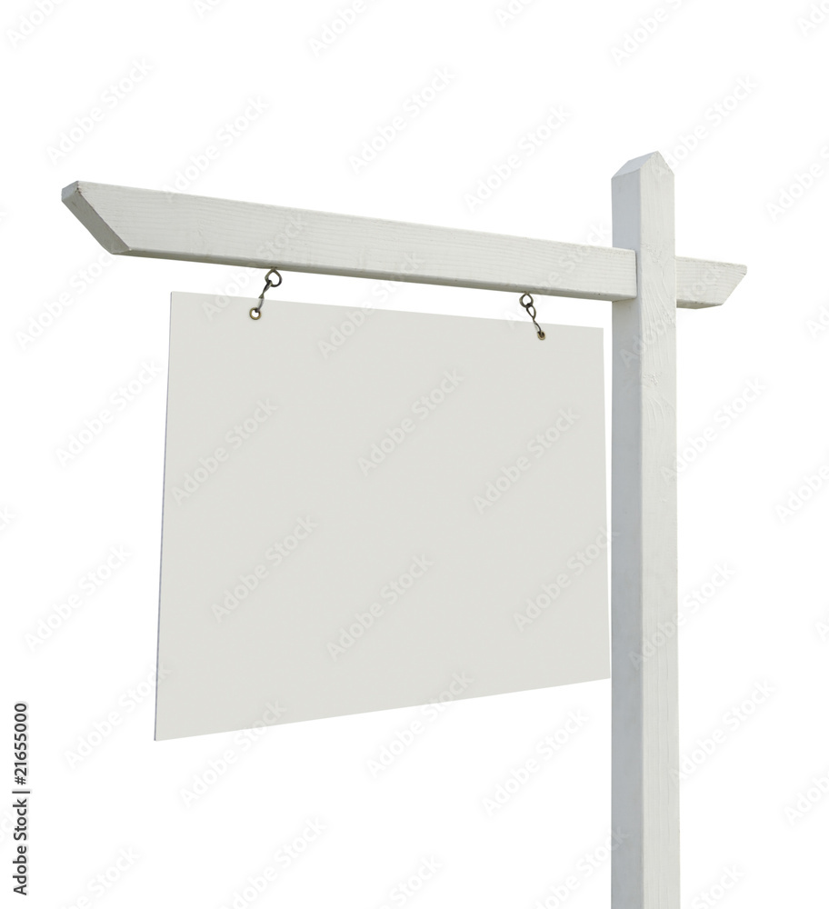 Obraz premium Blank Real Estate Sign on White