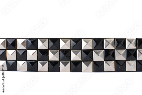 Black Leather Belt with Chrome Studs