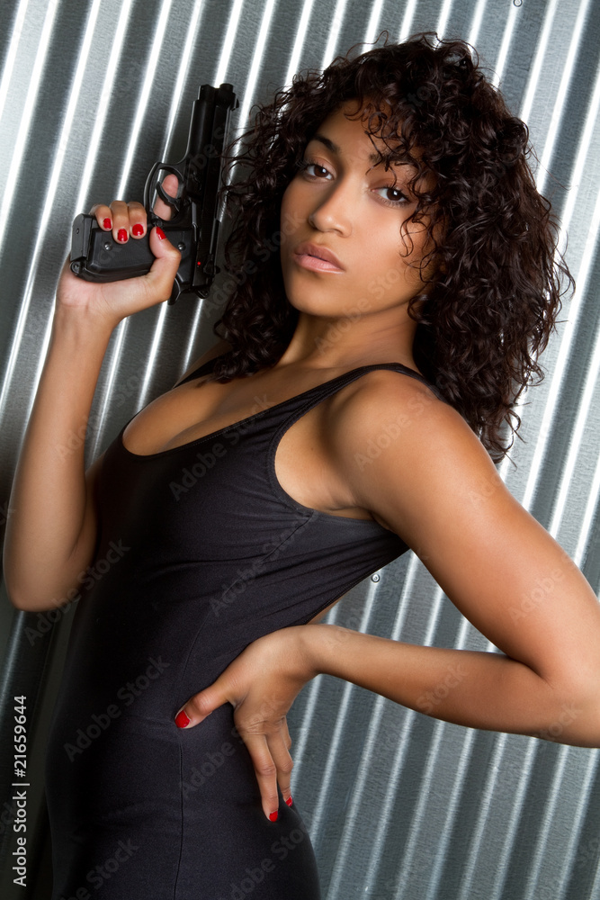 Sexy Woman Holding Gun Stock Photo Adobe Stock