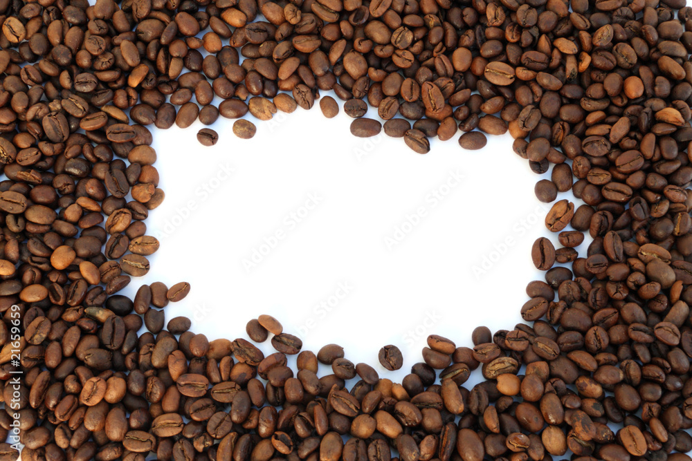 cadre de café torréfié en grains cadre de café torréfié en grains