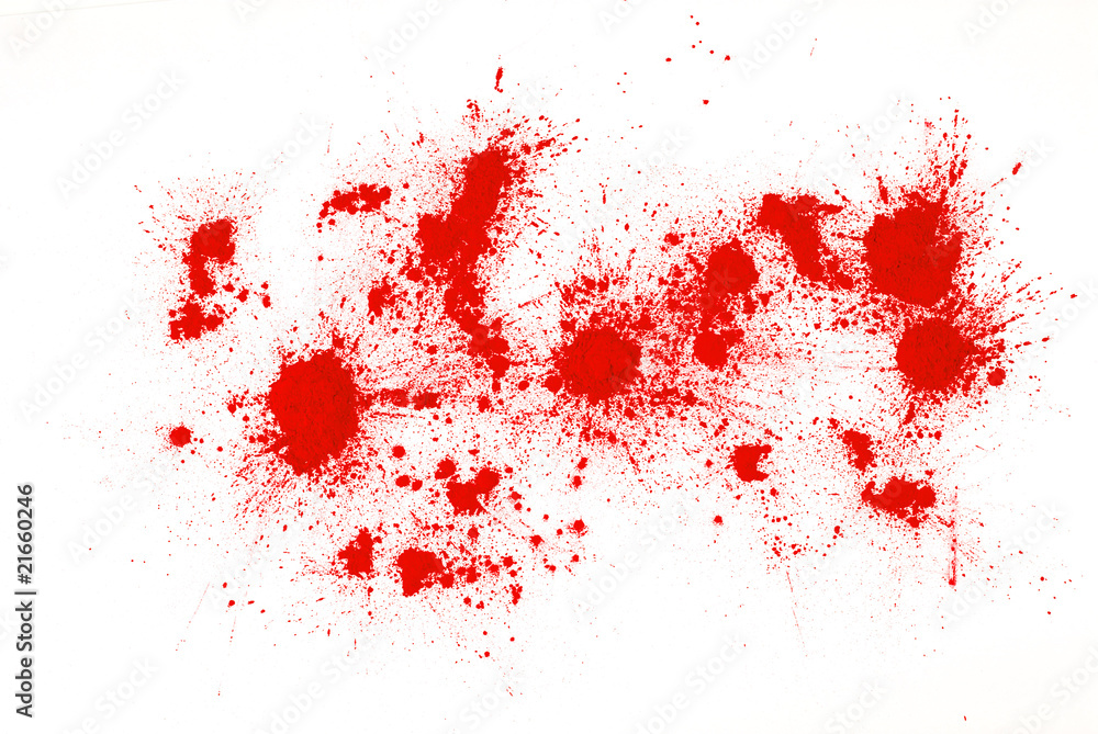 red powder on a white background