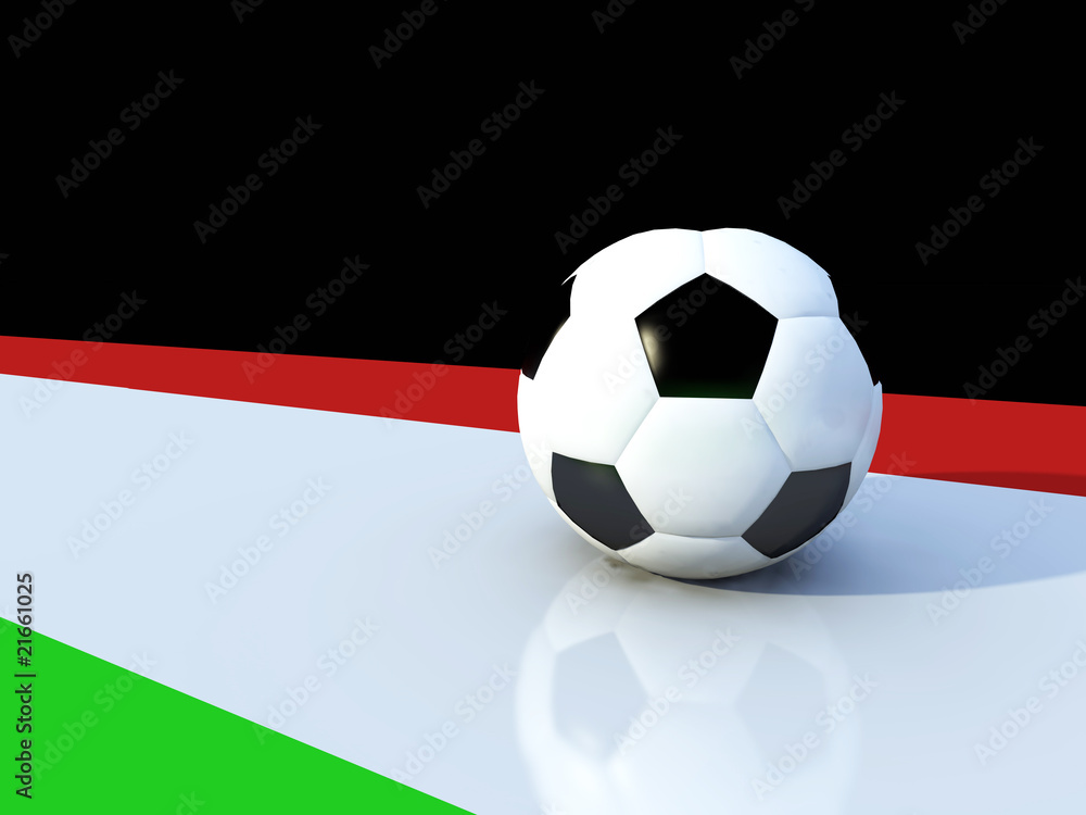 Fototapeta premium Pallone calcio bandiera italiana