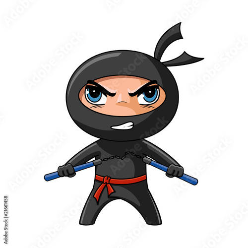 Ninja with nunchaku