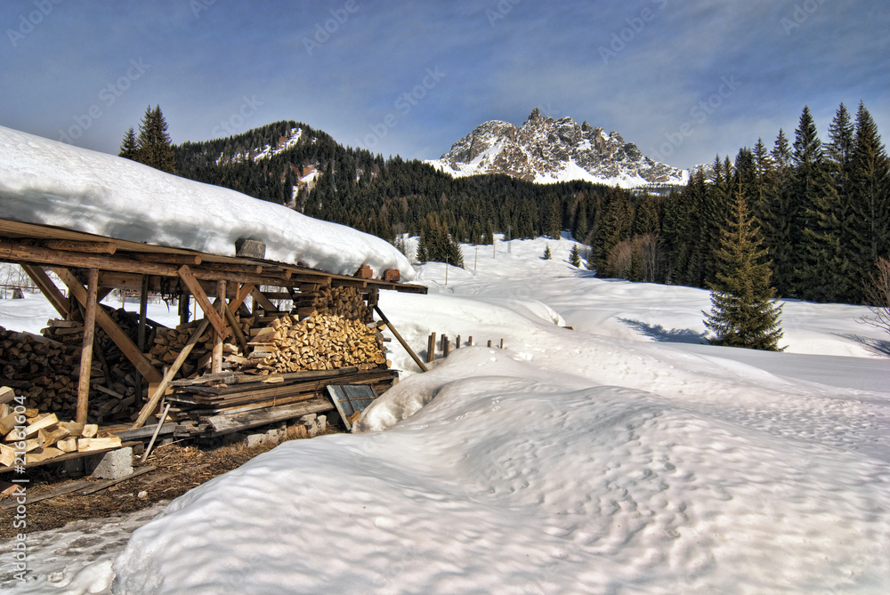 Snow on the Dolomites Mountains, Italy Snow on the Dolomites Mountains, Italy