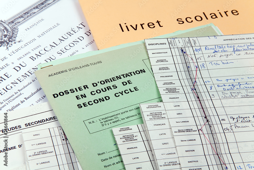 Obraz premium Dossier scolaire orientation