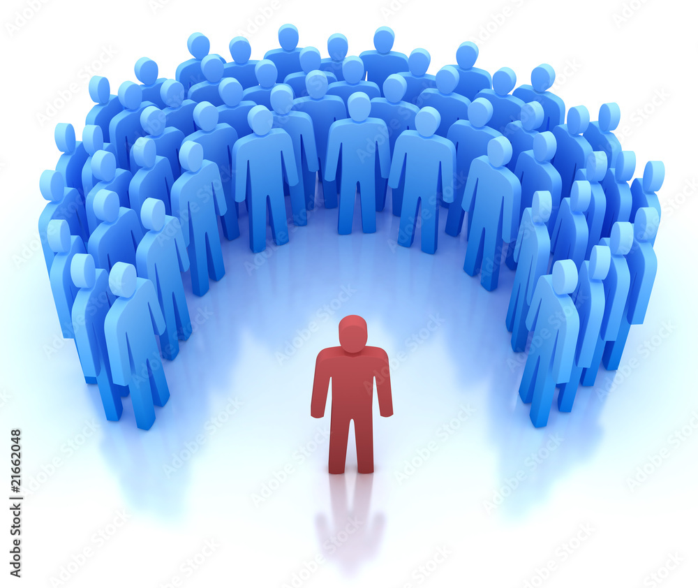Speaker and group of people - 3D concept Speaker and group of people - 3D concept