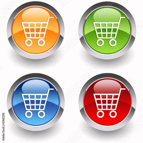 Four E-commerce glossy icons
