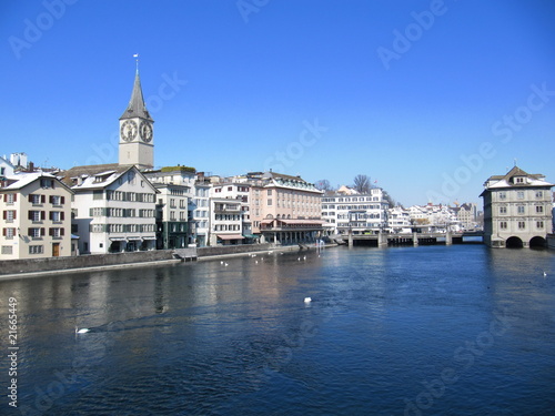 Zurich - Limmat and St. Peterskirche