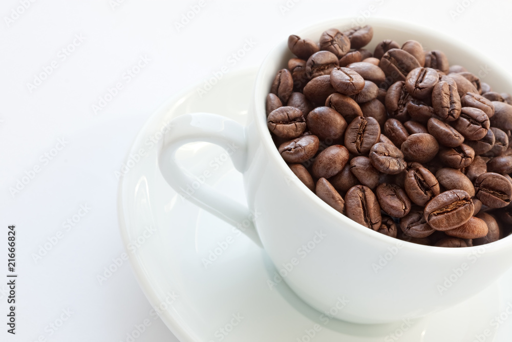 Coffee cup with coffee beans Coffee cup with coffee beans