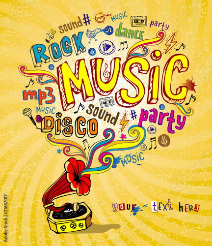 Vector illustration of retro gramophone
