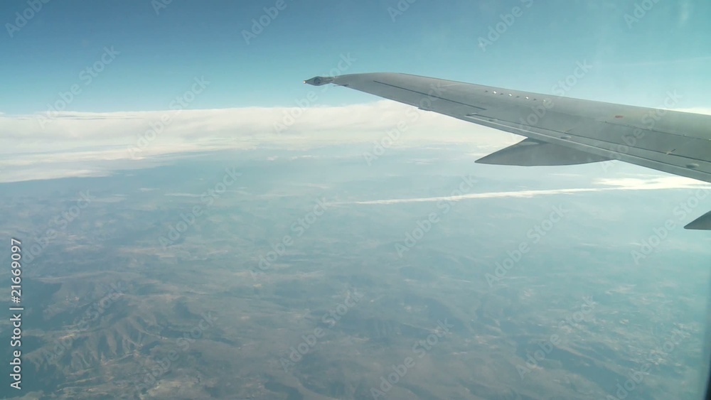 Blick auf Tragfläche, Flugzeug Blick auf Tragfläche, Flugzeug