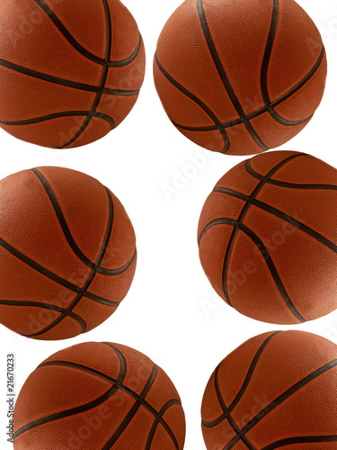 Six basket balls in white background