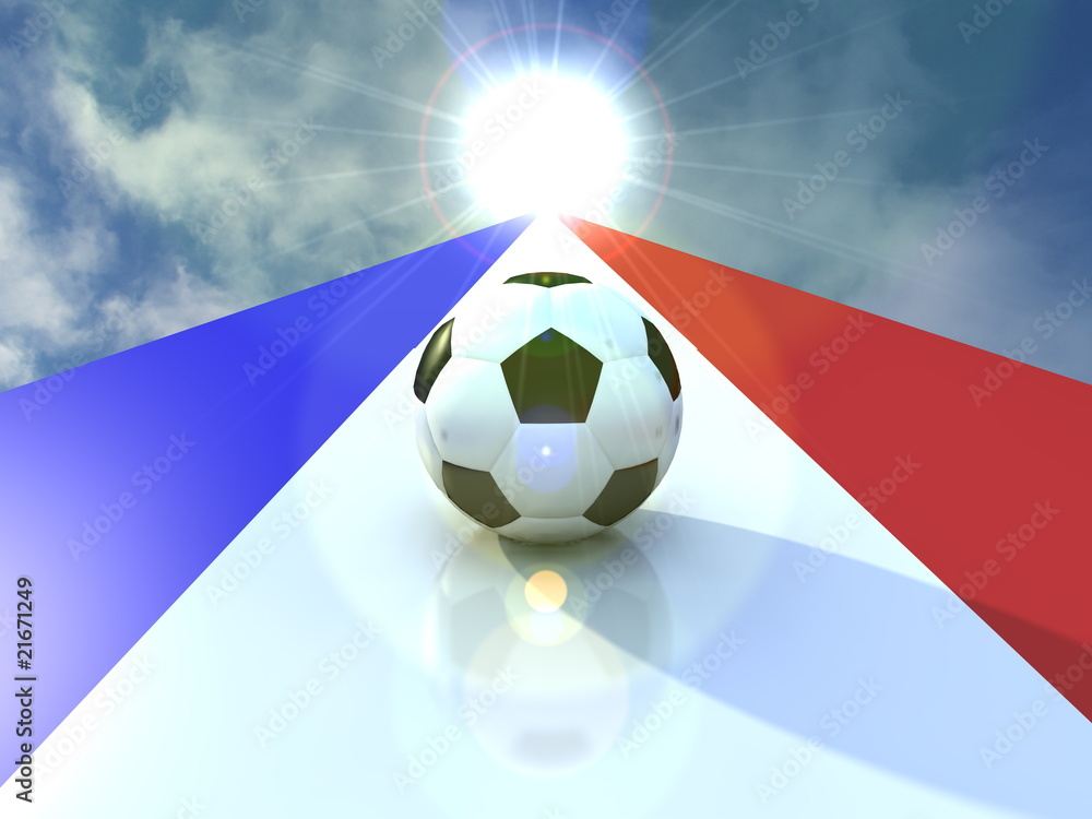 Naklejka premium Pallone su bandiera Francia e bagliore luce