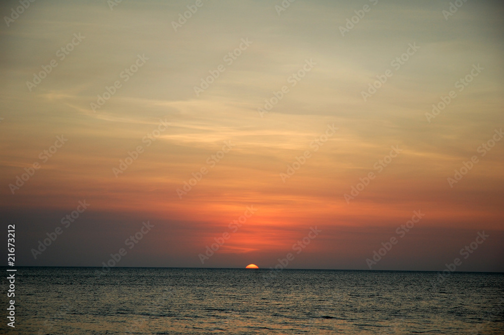 a beautiful sunset view from the beach