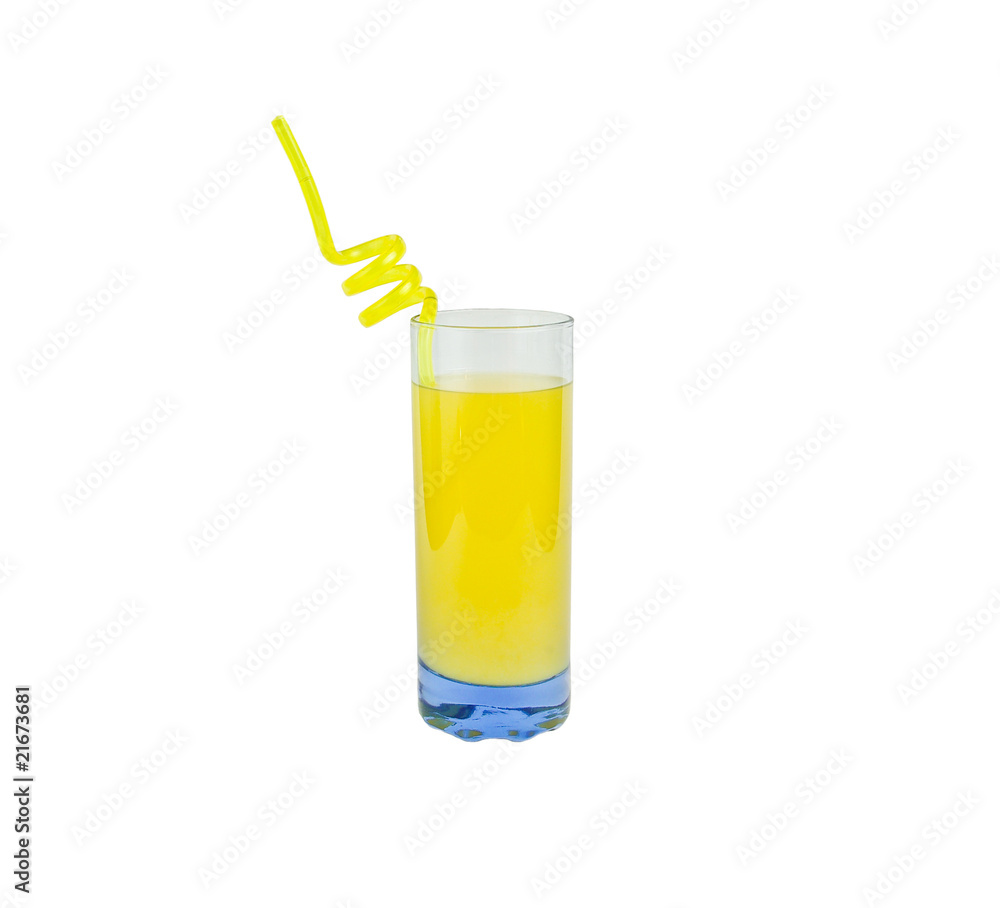 Glass of juice with straw Glass of juice with straw