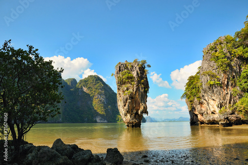 James bond island in Thailand and surrounding landscape