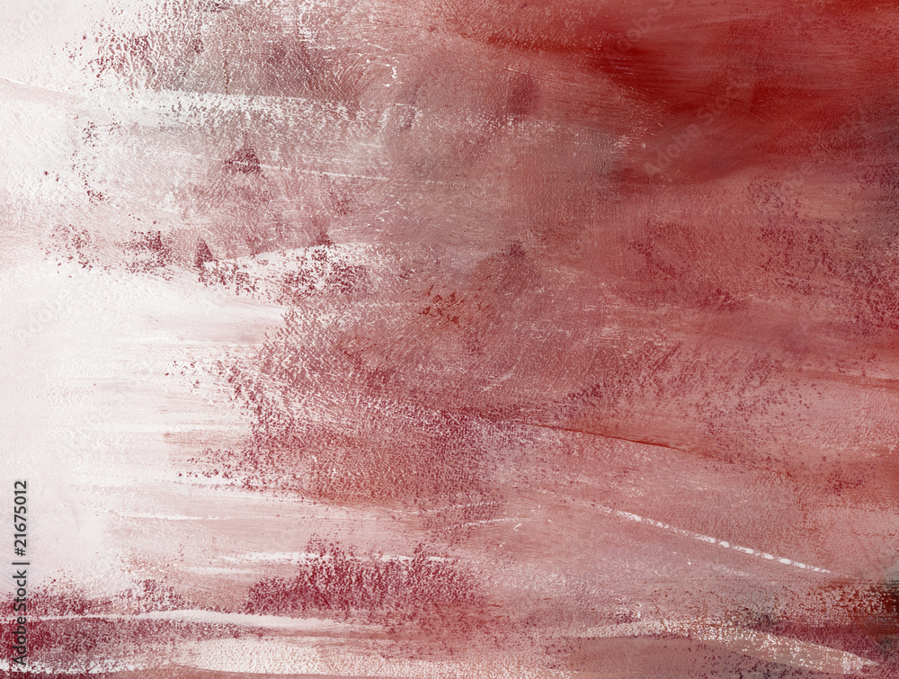 Fototapeta premium Red background texture of rough brushed paint