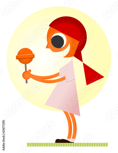 Girl Excitedly Holding Candy
