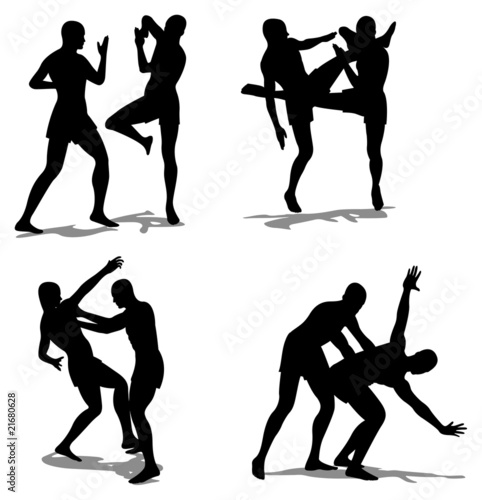 fight vector silhouette