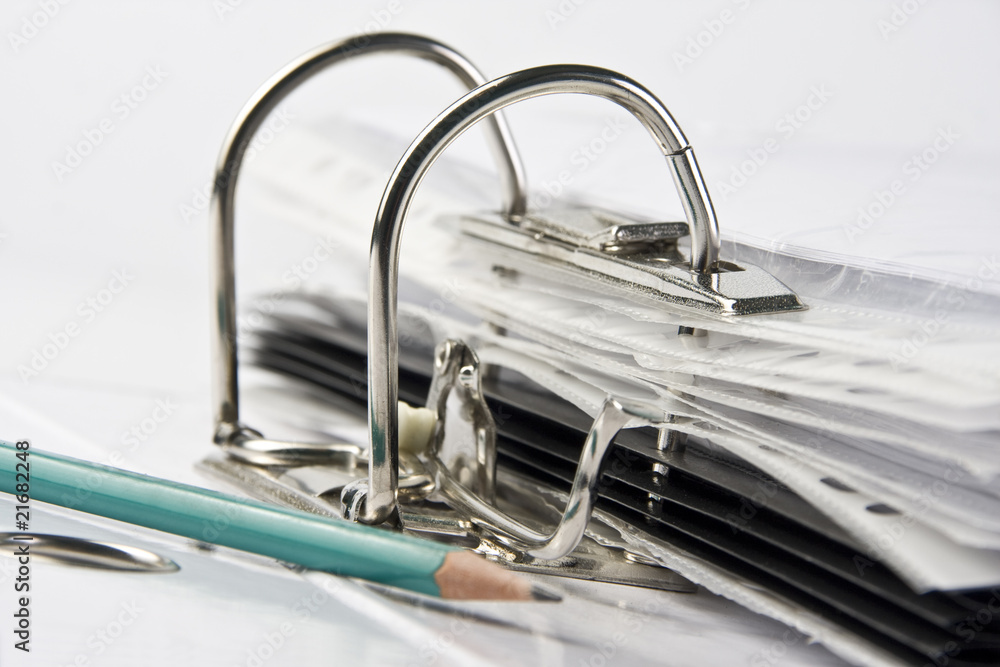 Binder with files and pencil Binder with files and pencil