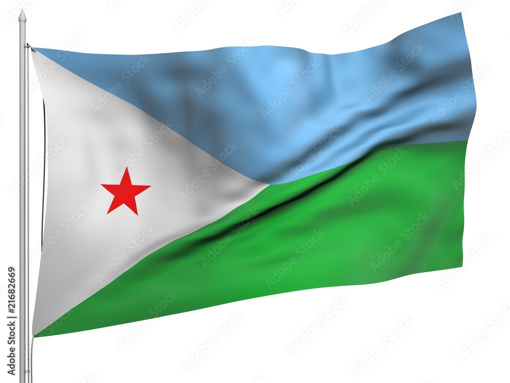 Flying Flag of Djibouti - All Countries Flying Flag of Djibouti - All Countries
