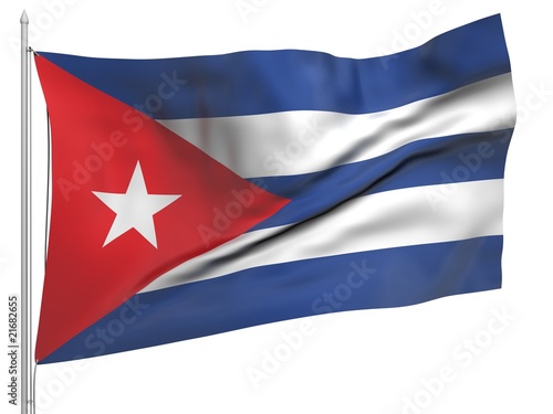 Flying Flag of Cuba - All Countries
