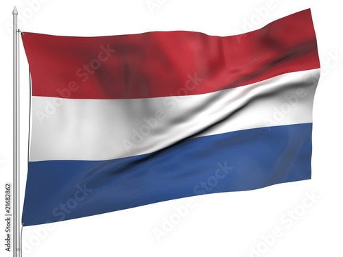 Flying Flag of Netherlands - All Countries
