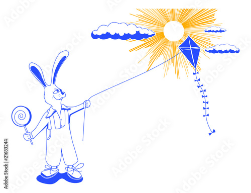 Bunny with kite