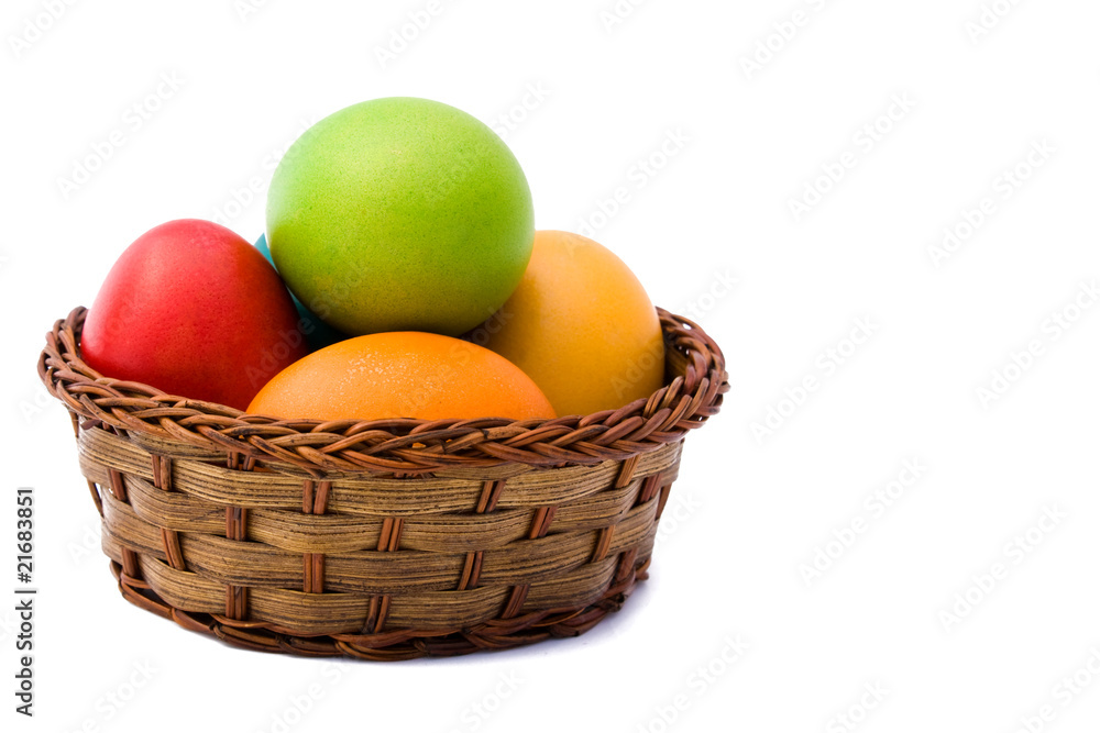 Basket With Easter Eggs Basket With Easter Eggs