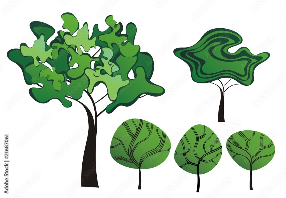 Obraz Set of creative trees