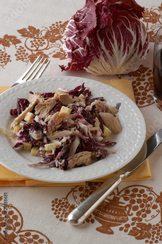 Radicchio di Chioggia con pesce e formaggio photo