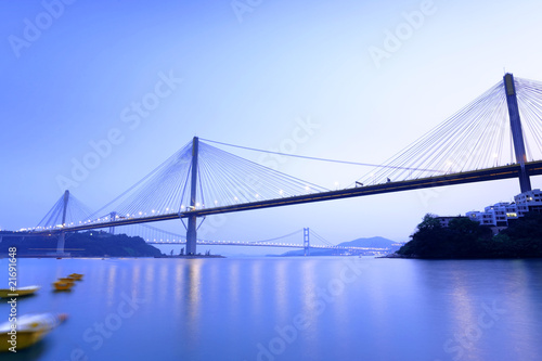 Ting Kau Bridge in Hong Kong © leungchopan