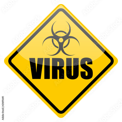 Warnschild Virus