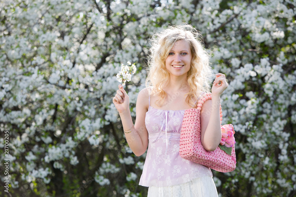 Smiling woman at spring Smiling woman at spring